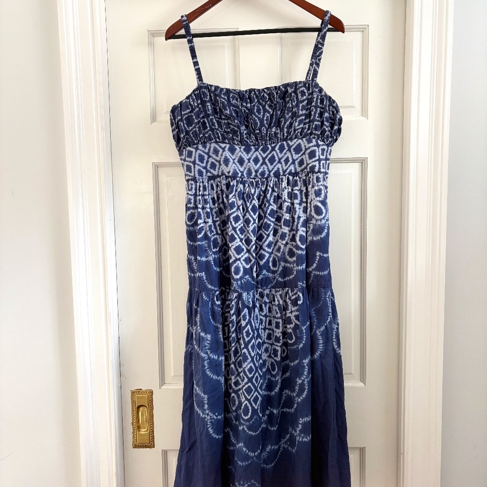 Tuckernuck Blue Blythe Dye Print Tank Dress